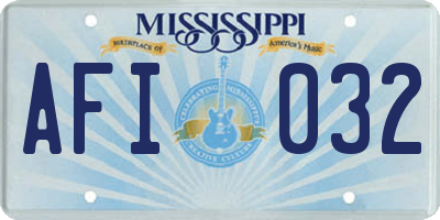MS license plate AFI032