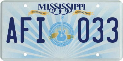 MS license plate AFI033