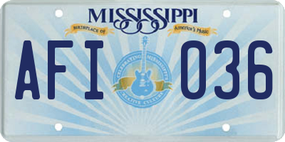 MS license plate AFI036