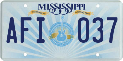 MS license plate AFI037