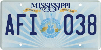 MS license plate AFI038