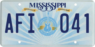 MS license plate AFI041