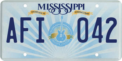MS license plate AFI042