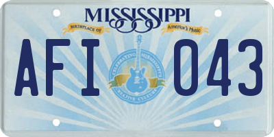 MS license plate AFI043