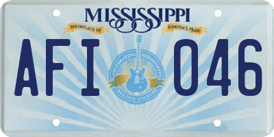 MS license plate AFI046
