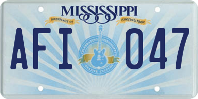 MS license plate AFI047