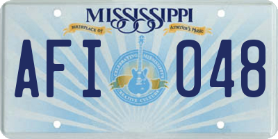 MS license plate AFI048