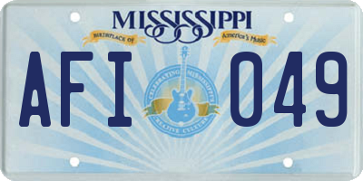 MS license plate AFI049