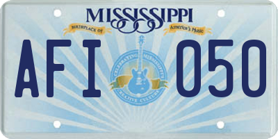MS license plate AFI050