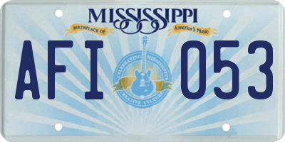 MS license plate AFI053