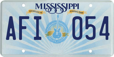 MS license plate AFI054