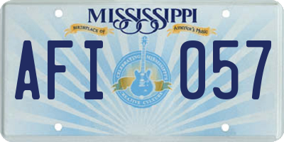 MS license plate AFI057