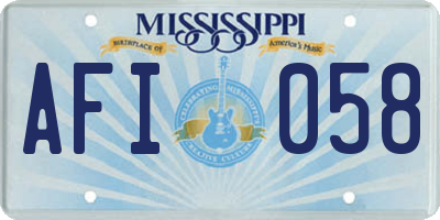 MS license plate AFI058