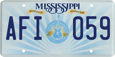 MS license plate AFI059