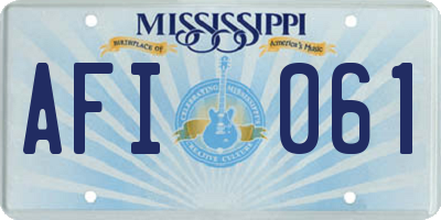 MS license plate AFI061