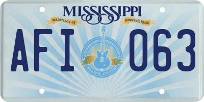 MS license plate AFI063