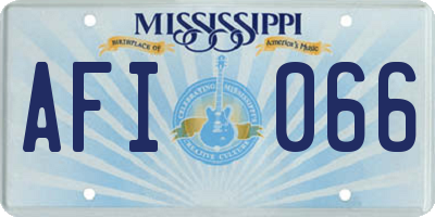 MS license plate AFI066