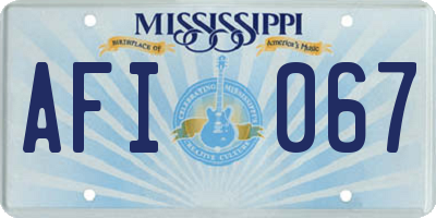 MS license plate AFI067