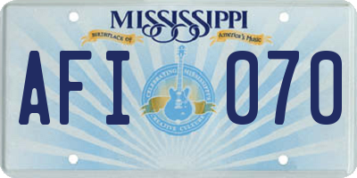 MS license plate AFI070