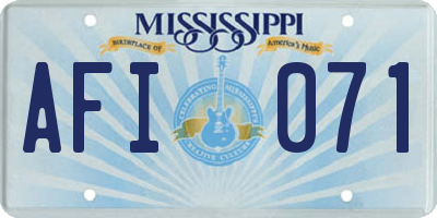 MS license plate AFI071