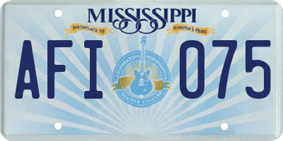 MS license plate AFI075
