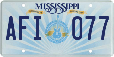 MS license plate AFI077