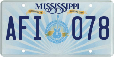 MS license plate AFI078