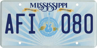 MS license plate AFI080