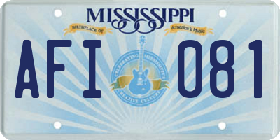 MS license plate AFI081