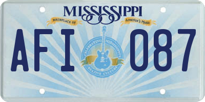 MS license plate AFI087