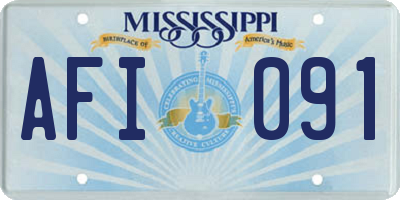MS license plate AFI091