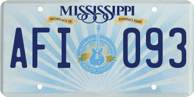 MS license plate AFI093