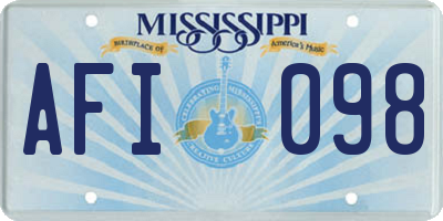 MS license plate AFI098