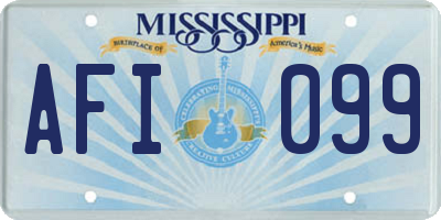 MS license plate AFI099