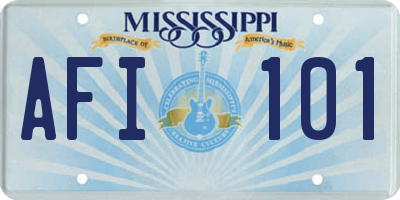 MS license plate AFI101