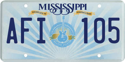 MS license plate AFI105