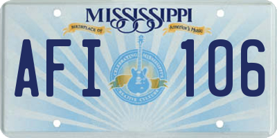 MS license plate AFI106