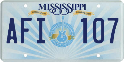 MS license plate AFI107
