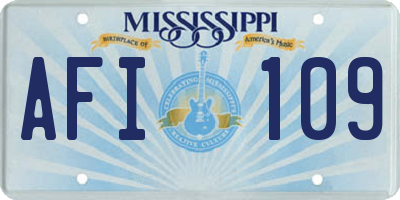 MS license plate AFI109
