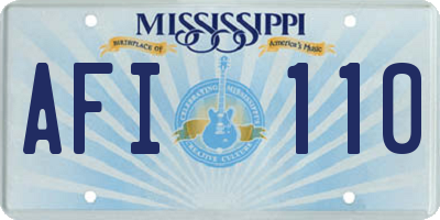 MS license plate AFI110