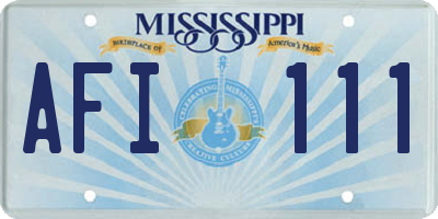 MS license plate AFI111