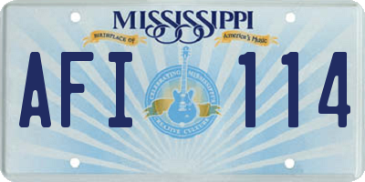 MS license plate AFI114