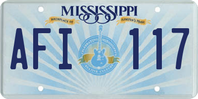 MS license plate AFI117