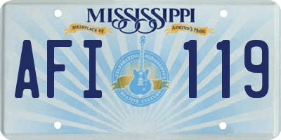 MS license plate AFI119