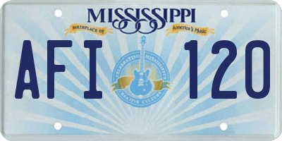 MS license plate AFI120