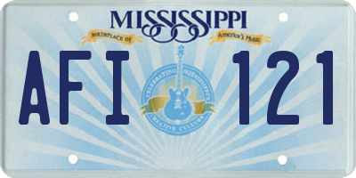 MS license plate AFI121
