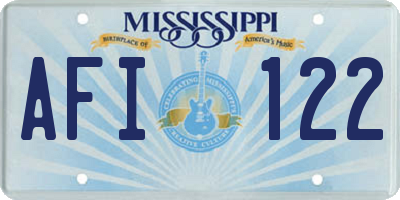 MS license plate AFI122