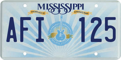 MS license plate AFI125