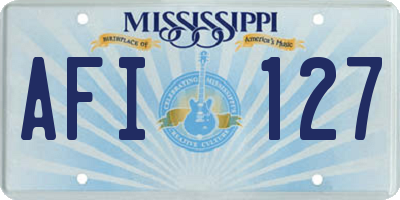 MS license plate AFI127