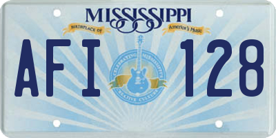 MS license plate AFI128